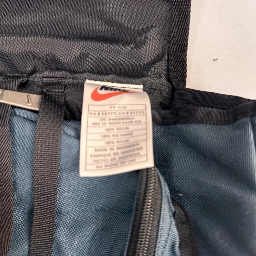 Vintage Nike Messenger Bag Laptop School Travel Bookbag Crossbody Blue Black
